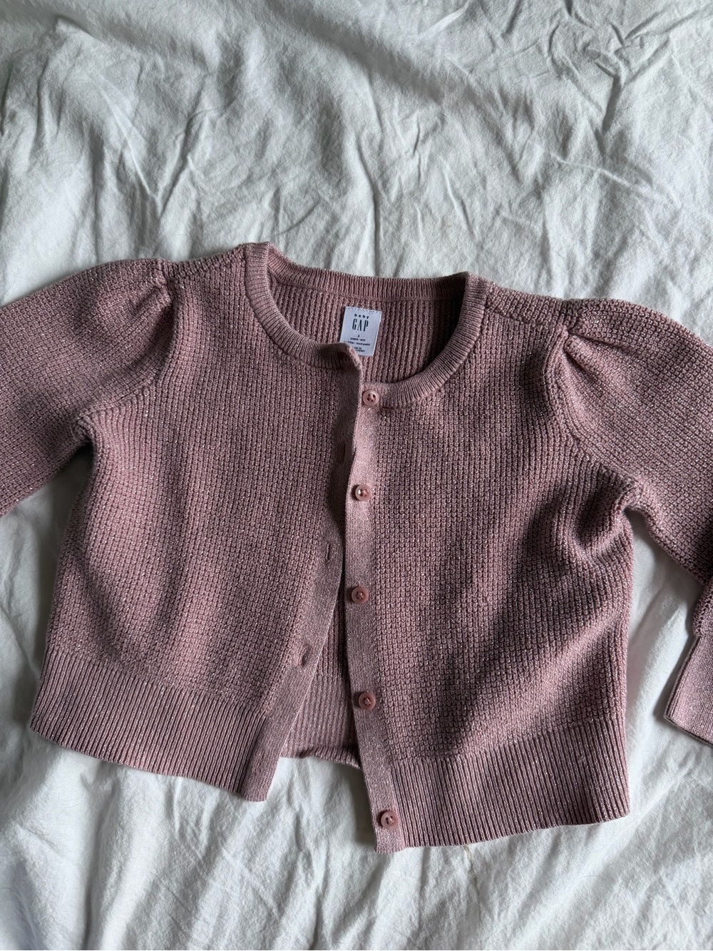 GAP Girls' Mauve Pink Knit Cardigan
